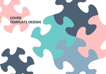 Bright color puzzle, puzzle with place for text. The idea of unity, teamwork. Vector