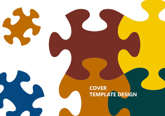 Bright color puzzle, puzzle with place for text. The idea of unity, teamwork. Vector