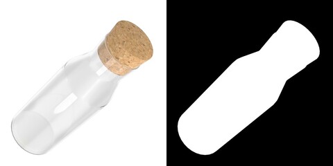 3D rendering illustration of a glass caraffe with a cork top