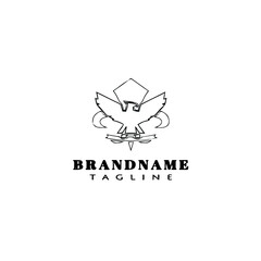 eagle symbol logo cartoon icon design template black isolated vector illustration