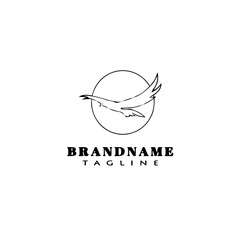 eagle symbol logo cartoon icon design template black isolated vector illustration