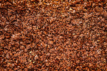 mature flax grains for baking and healthy eating.