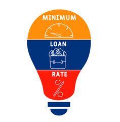 MLR - Minimum Loan Rate acronym. business concept background.  vector illustration concept with keywords and icons. lettering illustration with icons for web banner, flyer, landing pag