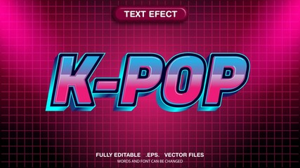 Obraz premium Editable text effects k-pop theme