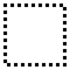 Square Flat Icon Isolated On White Background