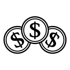 Dollar Flat Icon Isolated On White Background