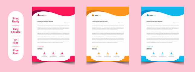 Creative modern corporate business letterhead template vector color in style