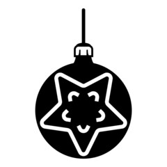 Fototapeta premium Christmas Tree Decoration Flat Icon Isolated On White Background