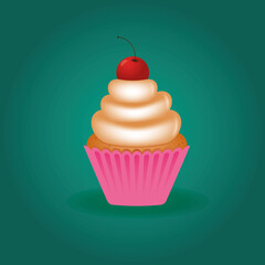 Vector image of cupcake, muffin