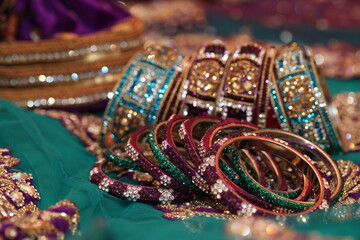 dozens of stone studded bangles