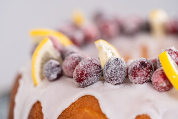 Lemon cranberry bundt cake