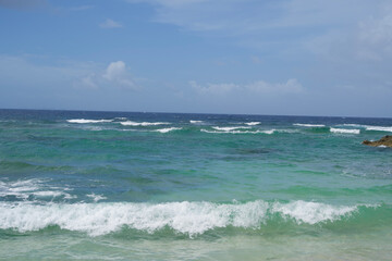 The white wave in the sea at Okinawa.