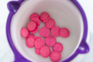 Mini pink chocolates