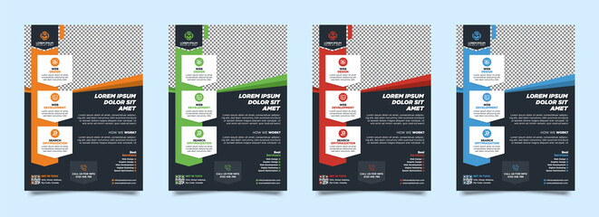 Corporate Business Flyer, Minimal Flyers business magazine. City concept in A4 layout. Brochure design template vector. Cover book portfolio presentation poster.
