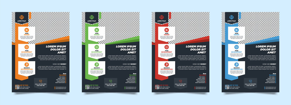 Corporate Business Flyer, Minimal Flyers business magazine. City concept in A4 layout. Brochure design template vector. Cover book portfolio presentation poster.