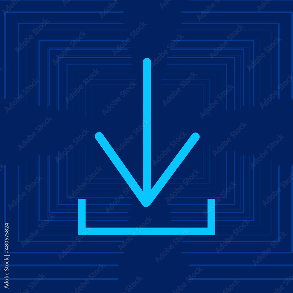 Poster 2d rendering downloading arrow icon