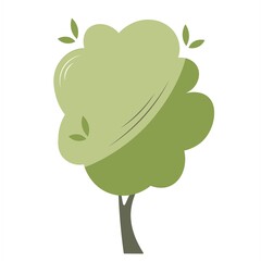 Tree minimalistic flat icon. Beautiful and simple shapes of flat vector forest plantations. Isolated nature design element in modern style.