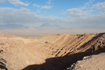 Fototapeta na wymiar Atacama, salt desert, trails, hikking, sunset, flamingoes, mountains
