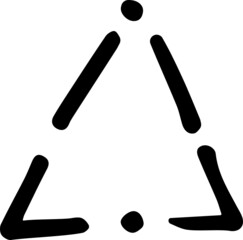 Unique hand-shaped triangles for logo design. Isolated vector illustration on white
 background.