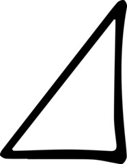 Unique hand-shaped triangles for logo design. Isolated vector illustration on white
 background.