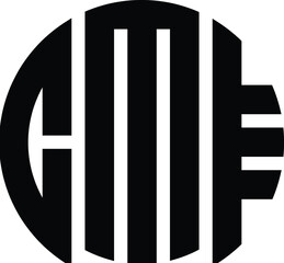 Title: CME Letter logo design with a circular shape vector in illustration.