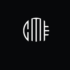 Title: CME Letter logo design with a circular shape vector in illustration.