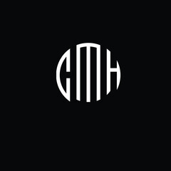  Title: CMH Letter logo design with a circular shape vector in illustration.