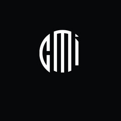  Title: CMI Letter logo design with a circular shape vector in illustration.	