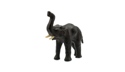 elephant figurine. made of genuine leather. close-up. is isolated on a white background. animal and wildlife.