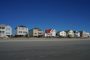 Fototapeta na wymiar Row Beach Houses on the South Carolina Coast