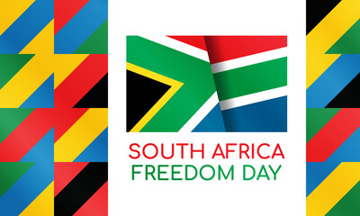South Africa Freedom Day (Afrikaans: Vryheidsdag) is a public holiday in South Africa celebrated on 27 April. Background, poster, card, banner design. 