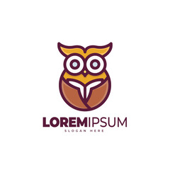 Owl academy logo template. Vector illustration