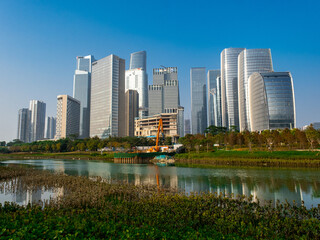 Fototapeta na wymiar Shenzhen Bao'an Commercial Center Cityscape