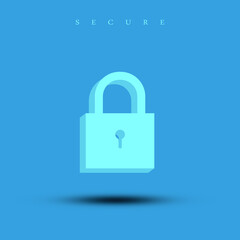 2d illustration Safety concept: Closed Padlock on digital background
