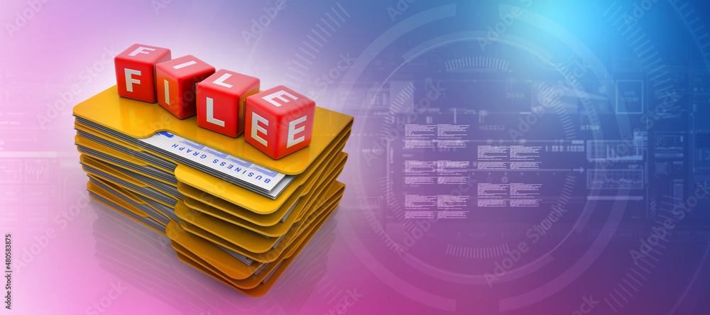 Aufkleber 3d rendering folderwit life text