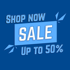 Fototapeta premium SALE. Shop now. Up to 50%. Poster design.
