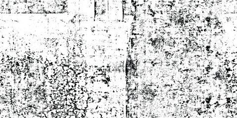 Monochrome texture composed of irregular graphic elements. Distressed uneven grunge background. Abstract vector illustration. Overlay for interesting effect and depth. Isolated on white background.