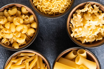 Closeup of pasta variety