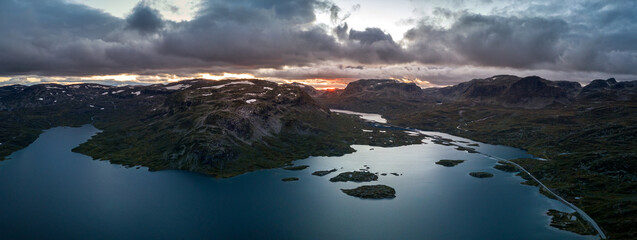 Ståvatn lake at sunset, Northeast Norway