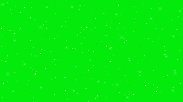 Stars shine effect on green screen background
