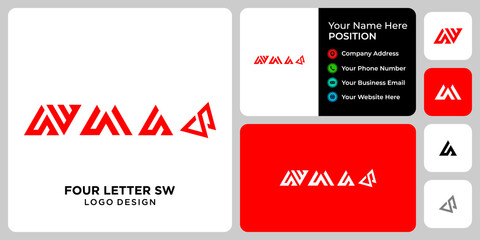 Letter SW monogram industry logo with business card template.
