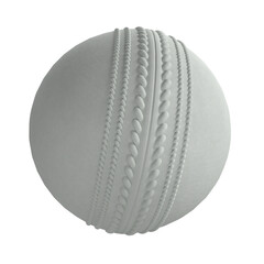Isolated 3d Illustration of Kookaburra White Cricket Ball on White Background.