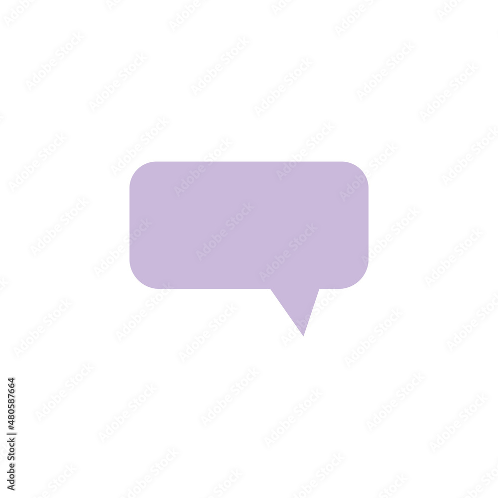 Poster sign and symbols concept. outline symbol in flat style. vibrant line icon of light violet speech bub