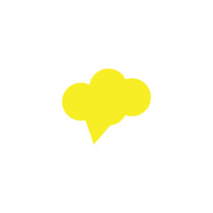 Sign and symbols concept. Outline symbol in flat style. Vibrant line icon of yellow speech bubble in form of cloud