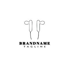 ear buds logo cartoon icon design template black isolated vector illustration