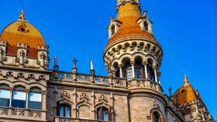 Old stately building in Barcelona, Spain