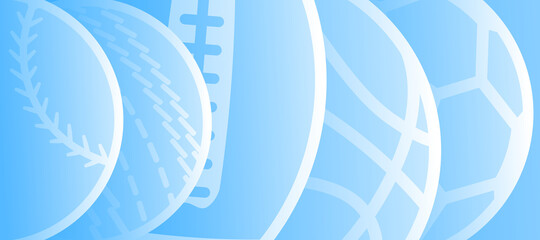 Vector illustration of sports abstract background design with sport equipment. © Manovector