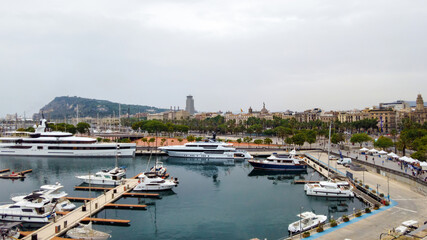 Fototapeta na wymiar Sea port in Barcelona, Spain