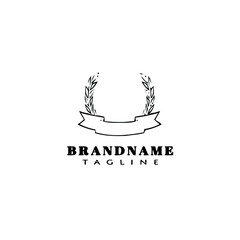 wheat stalk cartoon logo icon design template vector