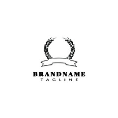 wheat stalk cartoon logo icon template vector illustration